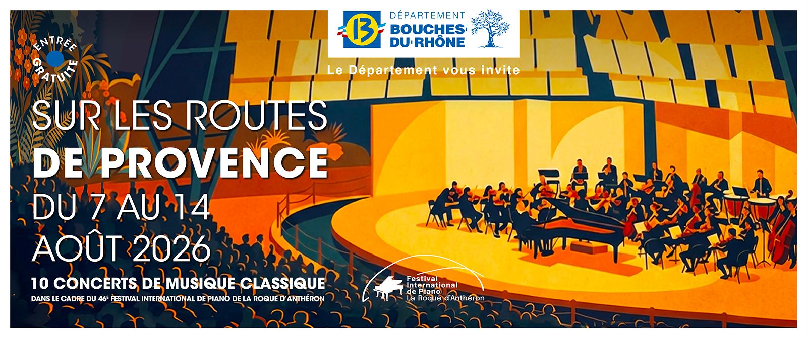 Affiche sur les routes de provence, 10 concerts gratuits